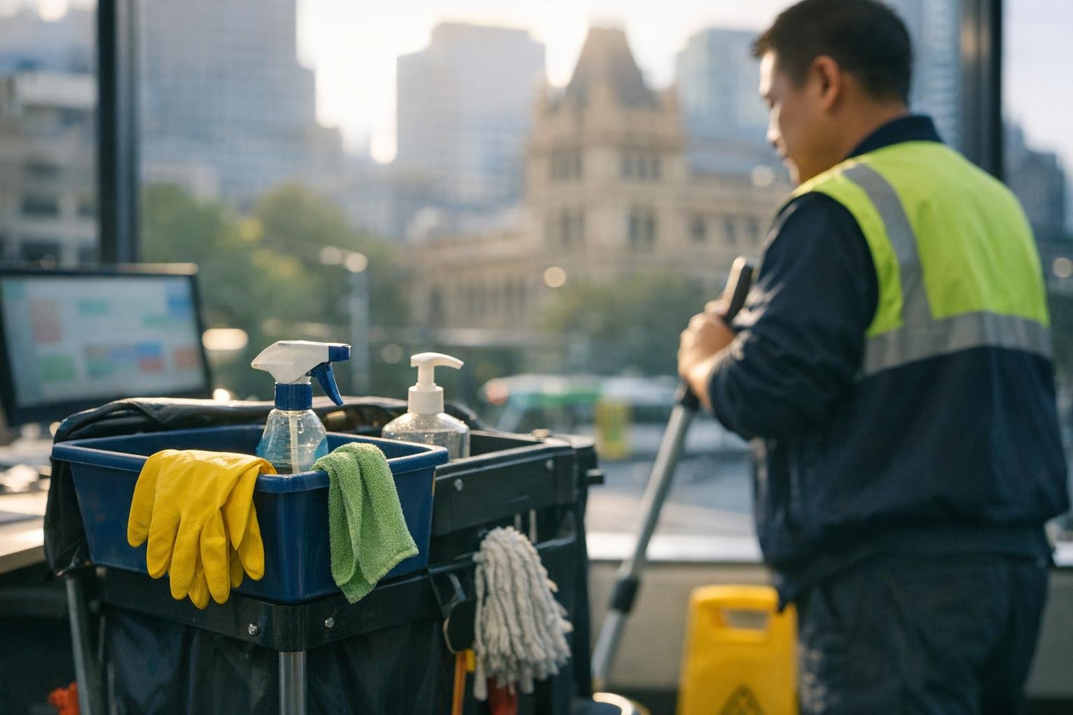 How COSHH Compliance applies to Office Cleaning services in Melbourne CBD, Australia — practical illustration