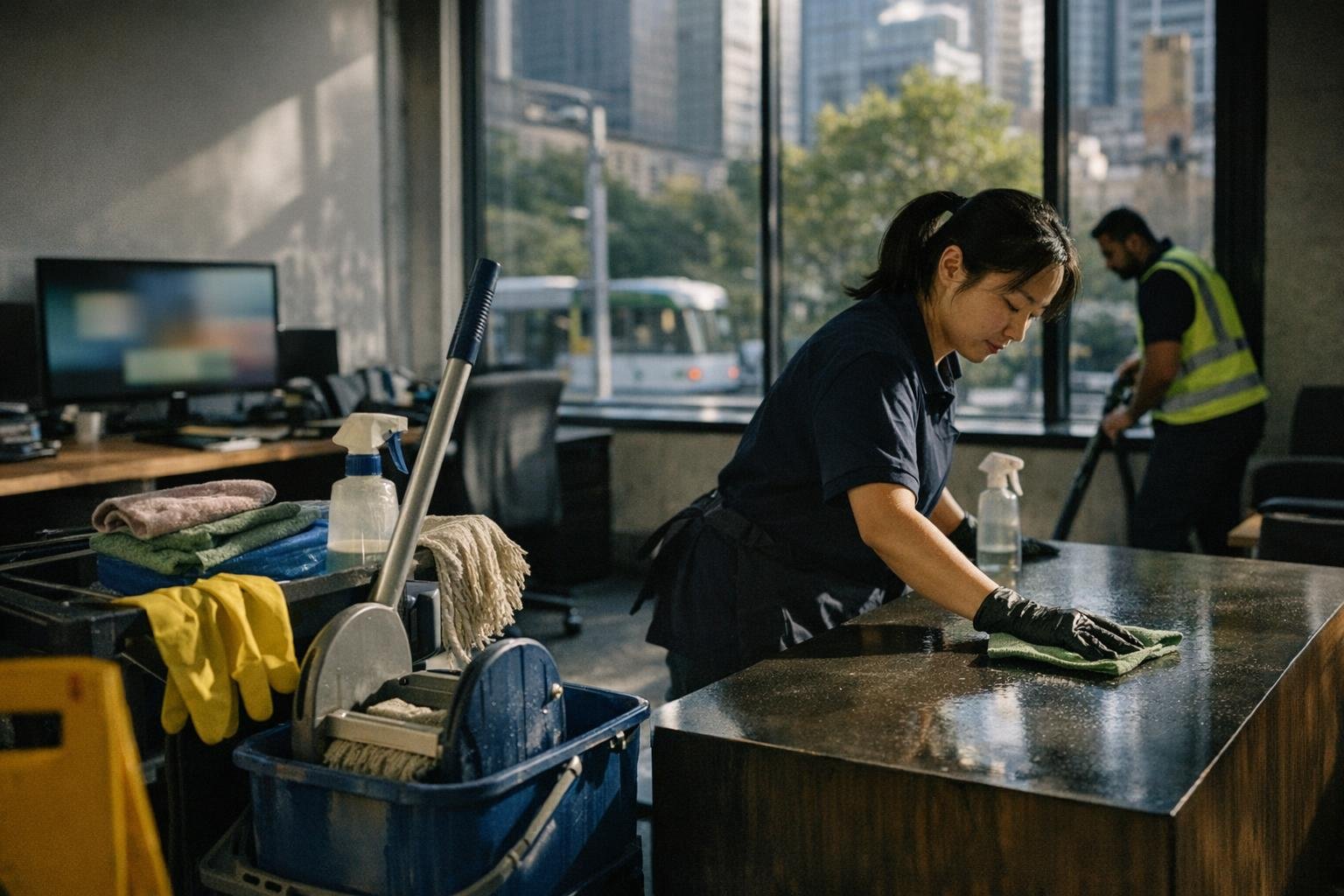 Coworking Space Cleaning in Office Cleaning: Coworking Space Cleaning is a specialized cleaning service designed to maintain shared — visual guide