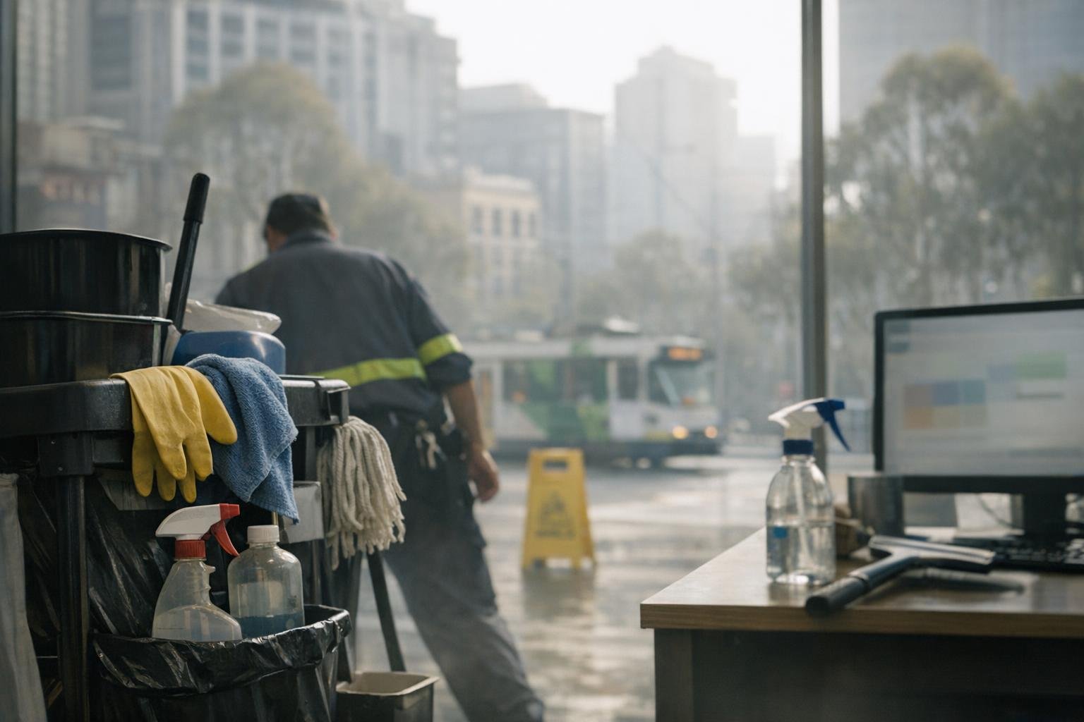 How External Wall Cleaning applies to Office Cleaning services in Melbourne CBD, Australia — practical illustration