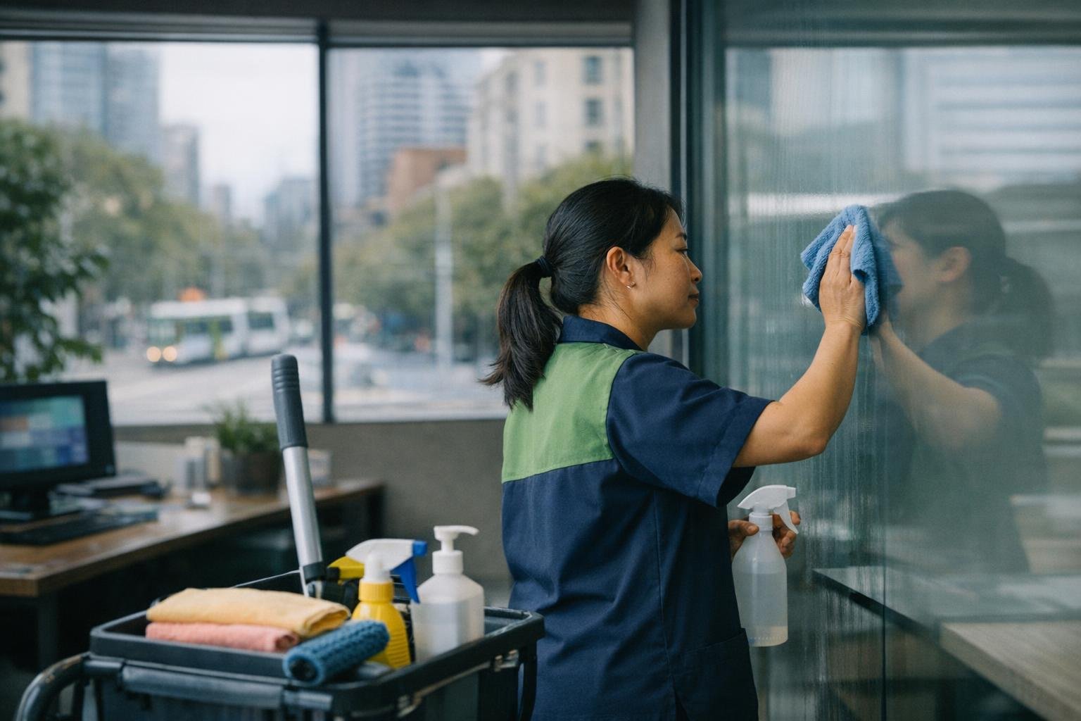 How Green Cleaning Certification applies to Office Cleaning services in Melbourne CBD, Australia — practical illustration