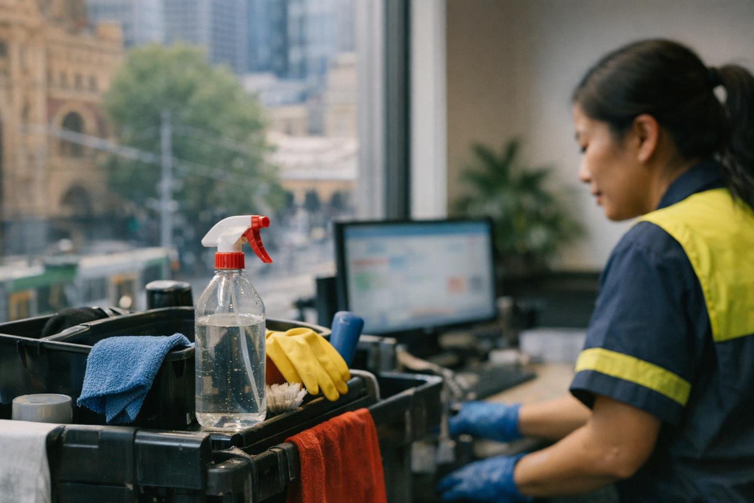 How Hard Floor Restoration applies to Office Cleaning services in Melbourne CBD, Australia — practical illustration