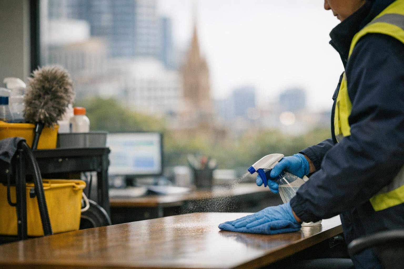 How Professional Cleaning Standards applies to Office Cleaning services in Melbourne CBD, Australia — practical illustration