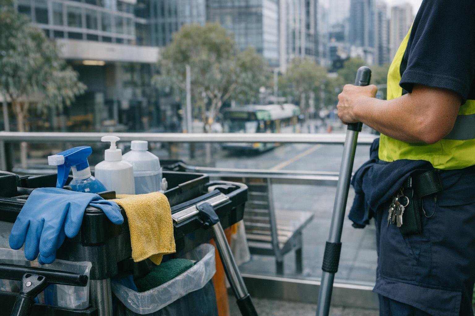 How Touchpoint Disinfection applies to Office Cleaning services in Melbourne CBD, Australia — practical illustration
